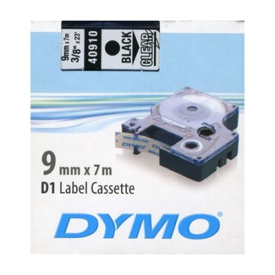 NASTRO X DYMO 9X7mm NERO/TRASP.