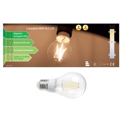 LAMPADA FILOLED 5W E27 LUCE CALDA