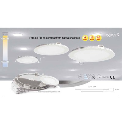 FARO LED ULTRAPIATTO 6W LUCE FREDDA