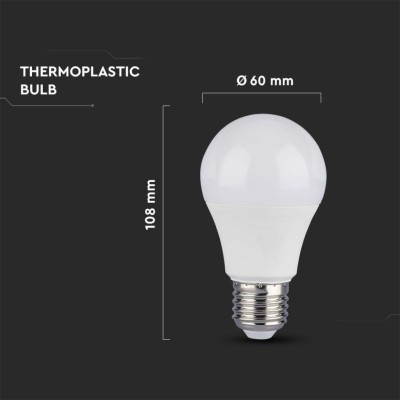 V-TAC LAMPADINA LED E27 A60 9W 4000K