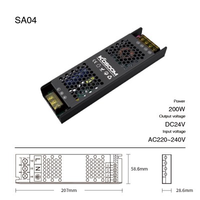 ALIMENTATORE x STRISCIE LED 24V 200W