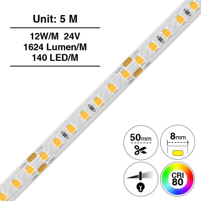 STRISCIA LED IP20 24W 12Wmt.3000K