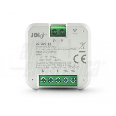 INTERRUTTORE 230V 1300W WIFI e PULSANTE RELE PASSO PASSO